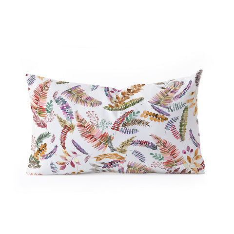 Ninola Design Ferns Branches Autumn Shades Oblong Throw Pillow