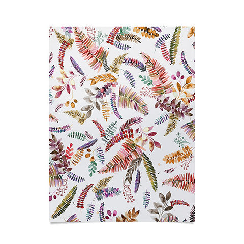 Ninola Design Ferns Branches Autumn Shades Poster