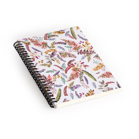 Ninola Design Ferns Branches Autumn Shades Spiral Notebook