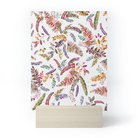 Ninola Design Ferns Branches Autumn Shades Mini Art Print