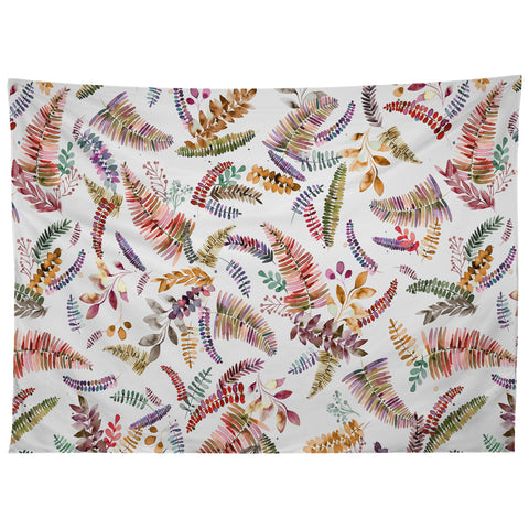 Ninola Design Ferns Branches Autumn Shades Tapestry
