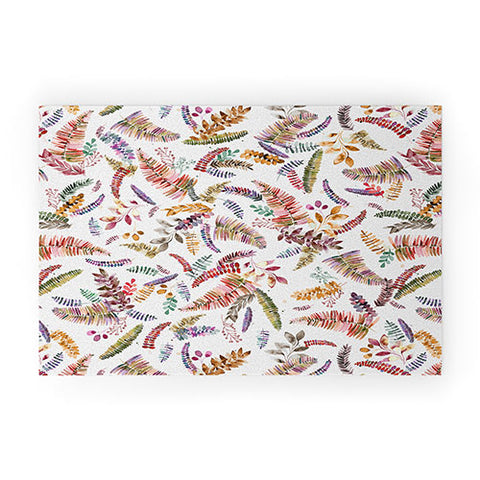 Ninola Design Ferns Branches Autumn Shades Welcome Mat