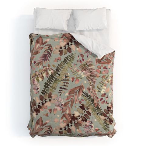 Ninola Design Ferns Foliage Nature Green Duvet Cover