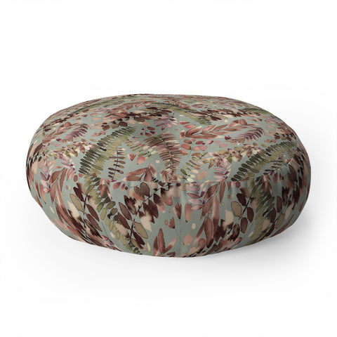 Ninola Design Ferns Foliage Nature Green Floor Pillow Round