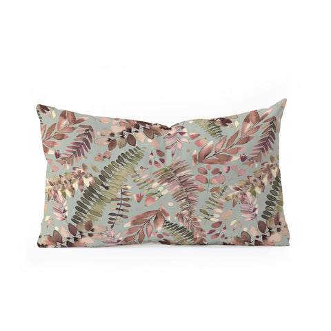 Ninola Design Ferns Foliage Nature Green Oblong Throw Pillow