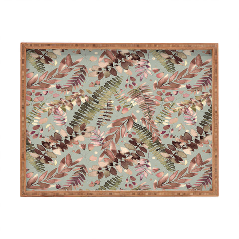 Ninola Design Ferns Foliage Nature Green Rectangular Tray