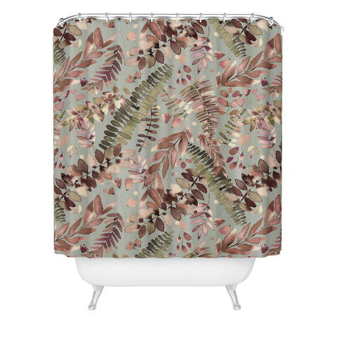 Ninola Design Ferns Foliage Nature Green Shower Curtain