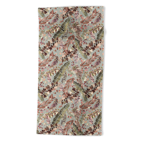 Ninola Design Ferns Foliage Nature Green Beach Towel