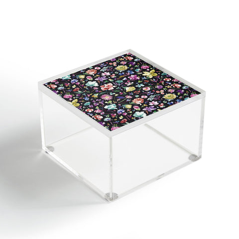 Ninola Design Flower buds botanical Black Multicolored Acrylic Box