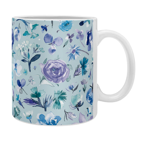 Ninola Design Flower buds botanical Cold blue Coffee Mug