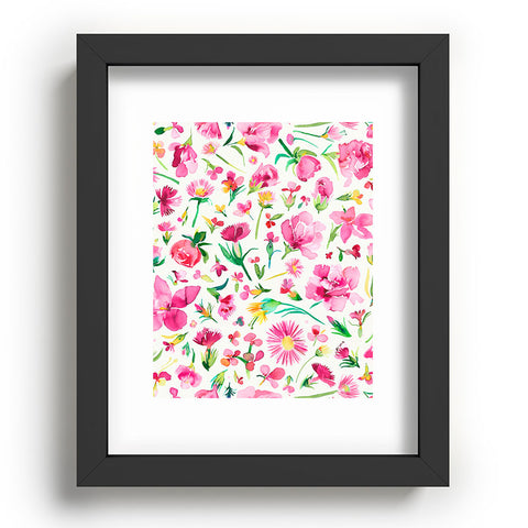 Ninola Design Flower Buds Pink Recessed Framing Rectangle