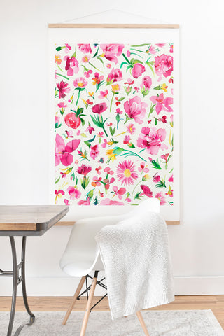 Ninola Design Flower Buds Pink Art Print And Hanger