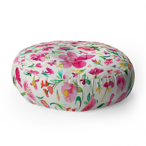 Ninola Design Flower Buds Pink Floor Pillow Round