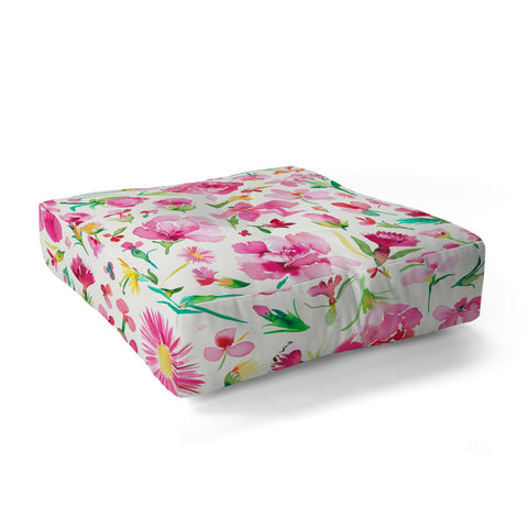 Ninola Design Flower Buds Pink Floor Pillow Square