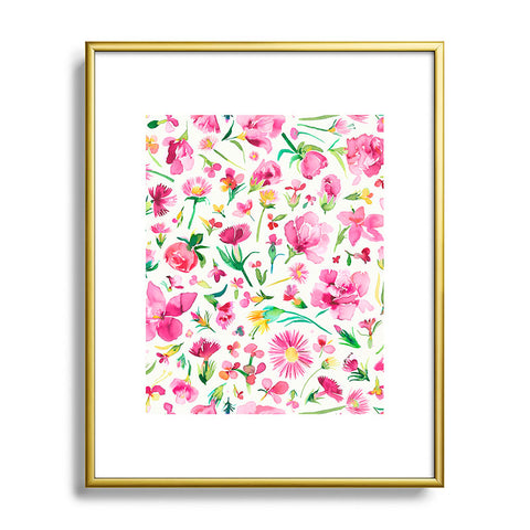 Ninola Design Flower Buds Pink Metal Framed Art Print