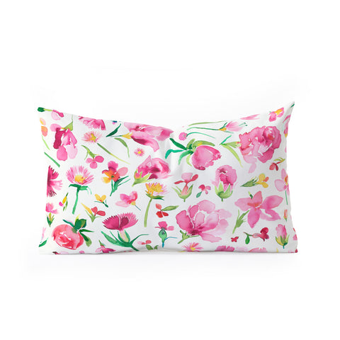 Ninola Design Flower Buds Pink Oblong Throw Pillow