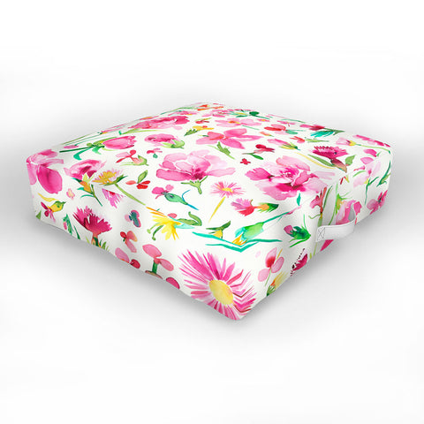 Ninola Design Flower Buds Pink Outdoor Floor Cushion