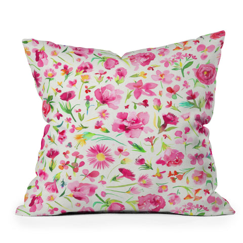 Ninola Design Flower Buds Pink Throw Pillow