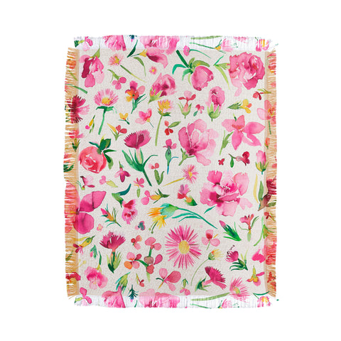 Ninola Design Flower Buds Pink Throw Blanket