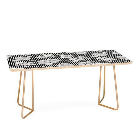 Ninola Design Flowers and stripes Black White Coffee Table