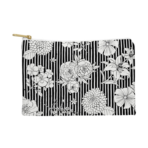 Ninola Design Flowers and stripes Black White Pouch
