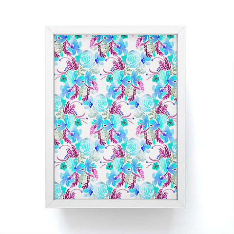 Ninola Design Flowers Sweet Bloom Blue Framed Mini Art Print