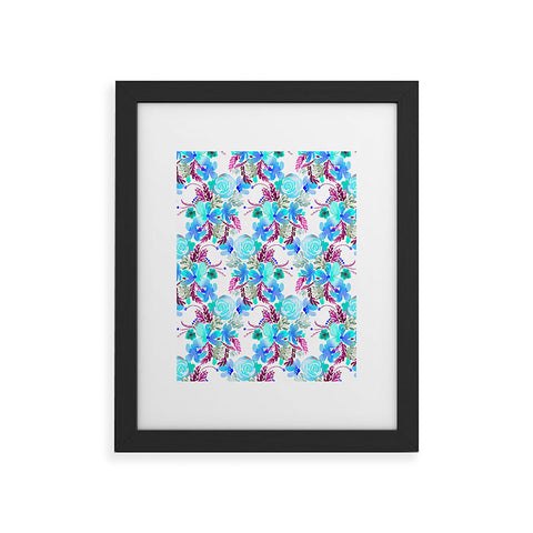 Ninola Design Flowers Sweet Bloom Blue Framed Art Print