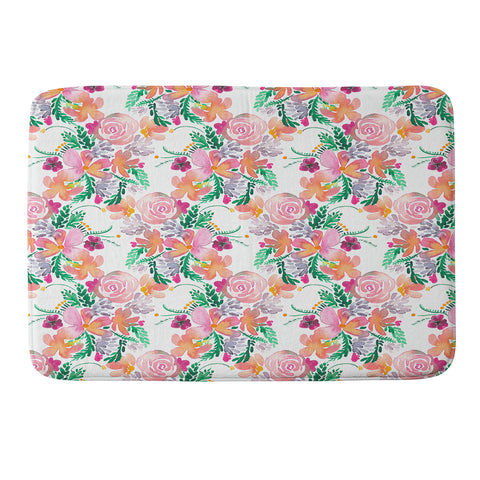 Ninola Design Flowers Sweet Bloom Pink Memory Foam Bath Mat