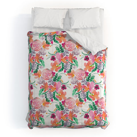 Ninola Design Flowers Sweet Bloom Pink Comforter