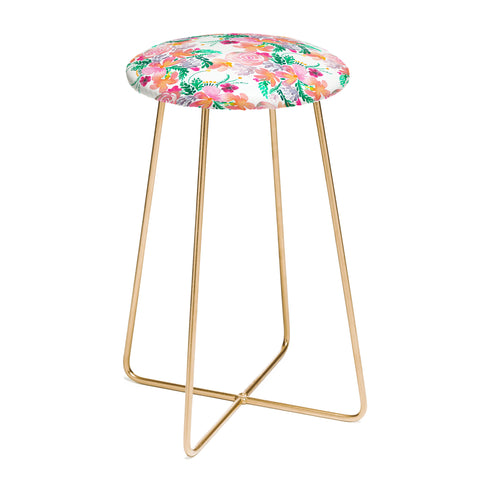 Ninola Design Flowers Sweet Bloom Pink Counter Stool