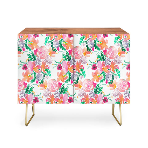 Ninola Design Flowers Sweet Bloom Pink Credenza