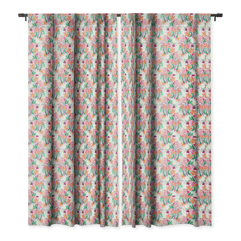 Ninola Design Flowers Sweet Bloom Pink Blackout Window Curtain