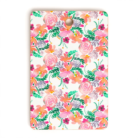 Ninola Design Flowers Sweet Bloom Pink Cutting Board Rectangle