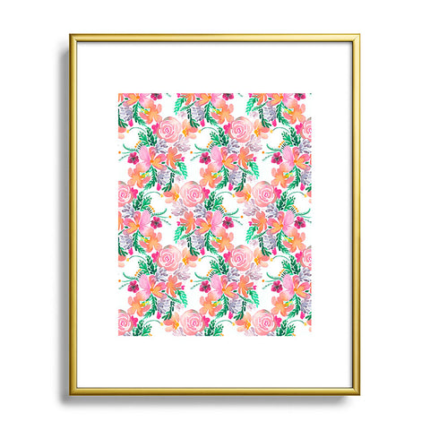Ninola Design Flowers Sweet Bloom Pink Metal Framed Art Print