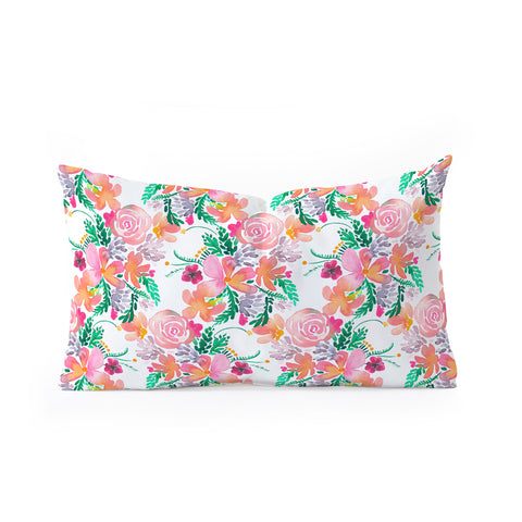Ninola Design Flowers Sweet Bloom Pink Oblong Throw Pillow