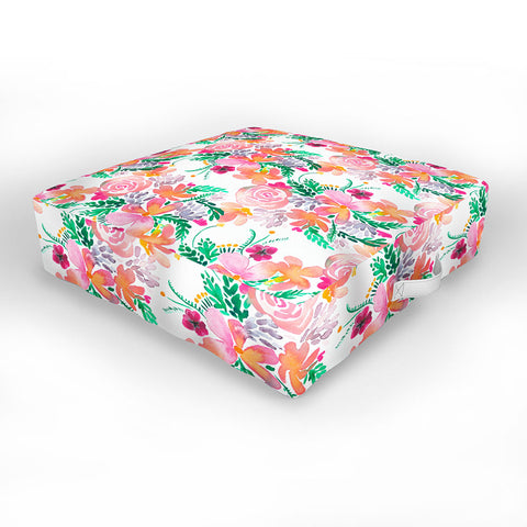 Ninola Design Flowers Sweet Bloom Pink Outdoor Floor Cushion