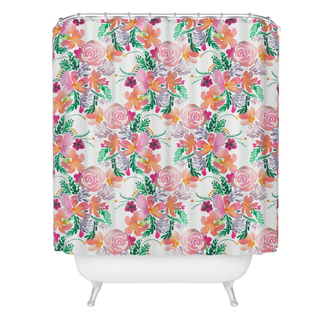 Ninola Design Flowers Sweet Bloom Pink Shower Curtain