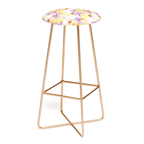 Ninola Design Flowers sweet bloom yellow Bar Stool