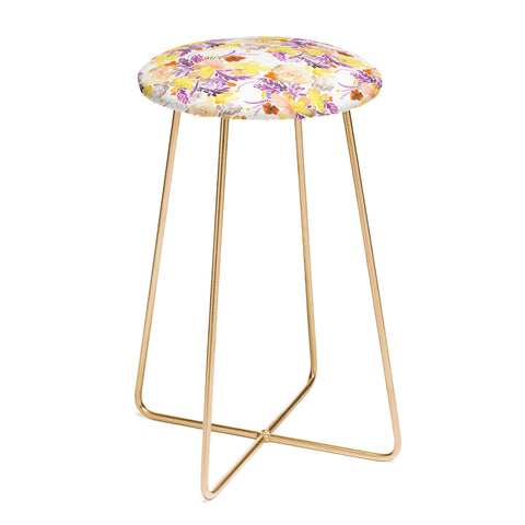 Ninola Design Flowers sweet bloom yellow Counter Stool