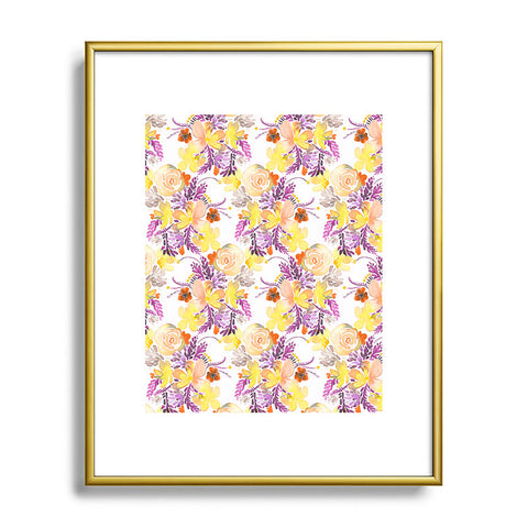 Ninola Design Flowers sweet bloom yellow Metal Framed Art Print