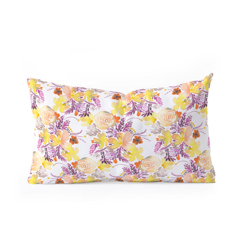 Ninola Design Flowers sweet bloom yellow Oblong Throw Pillow
