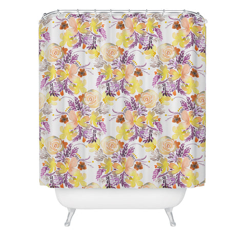 Ninola Design Flowers sweet bloom yellow Shower Curtain