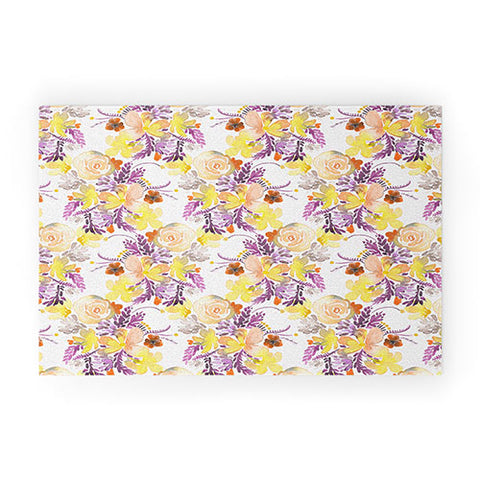 Ninola Design Flowers sweet bloom yellow Welcome Mat