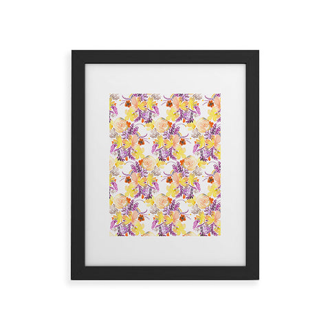 Ninola Design Flowers sweet bloom yellow Framed Art Print