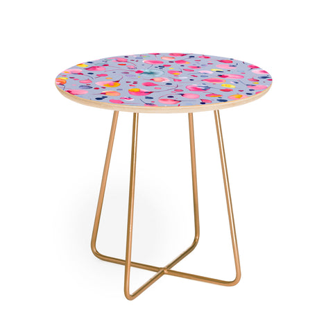 Ninola Design Flying Leaves Watercolor Round Side Table