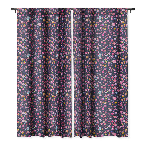 Ninola Design Flying seeds navy Blackout Window Curtain
