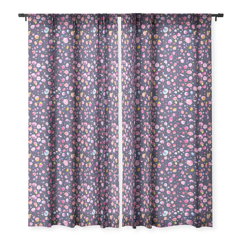 Ninola Design Flying seeds navy Sheer Window Curtain