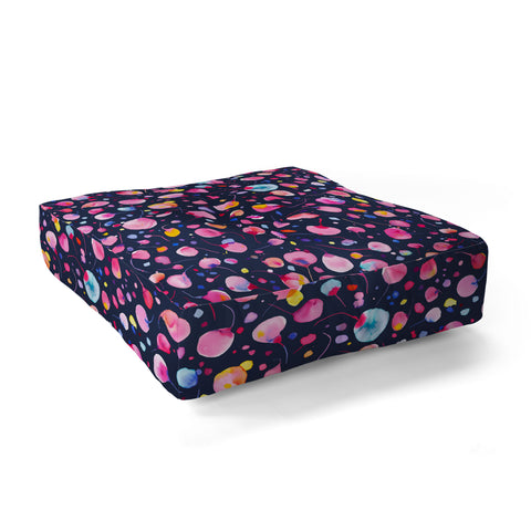 Ninola Design Flying seeds navy Floor Pillow Square