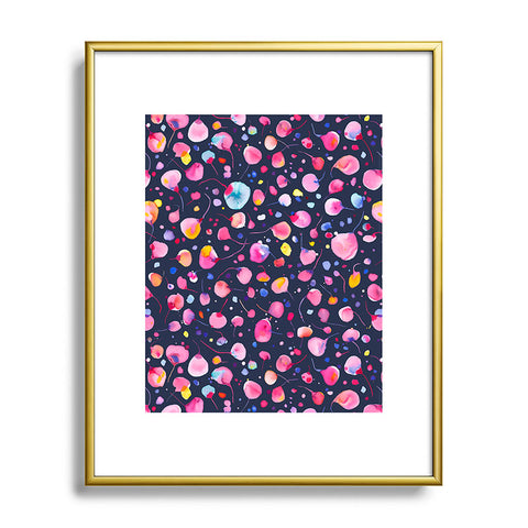 Ninola Design Flying seeds navy Metal Framed Art Print