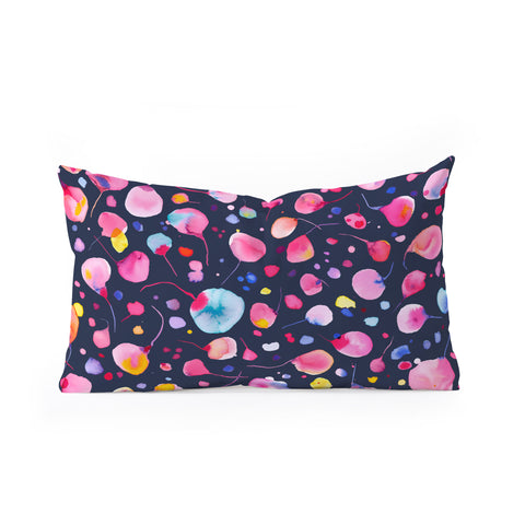 Ninola Design Flying seeds navy Oblong Throw Pillow